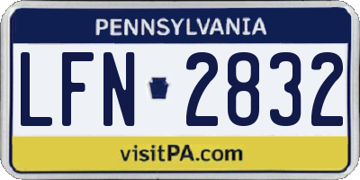 PA license plate LFN2832