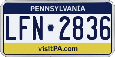 PA license plate LFN2836