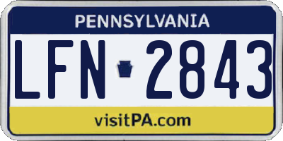 PA license plate LFN2843