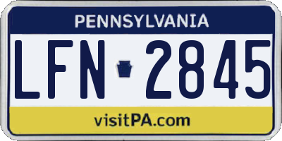 PA license plate LFN2845