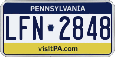 PA license plate LFN2848