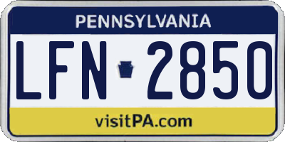 PA license plate LFN2850