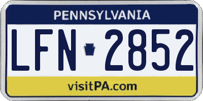 PA license plate LFN2852