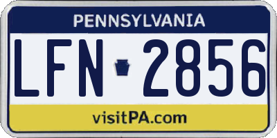 PA license plate LFN2856
