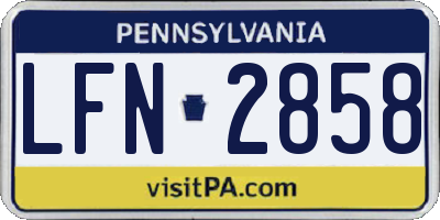 PA license plate LFN2858