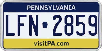 PA license plate LFN2859