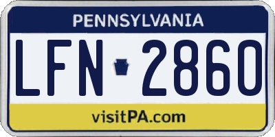 PA license plate LFN2860
