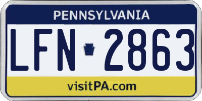 PA license plate LFN2863