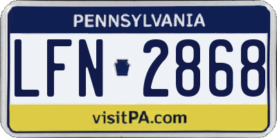 PA license plate LFN2868