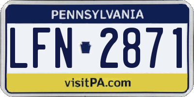 PA license plate LFN2871
