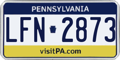 PA license plate LFN2873
