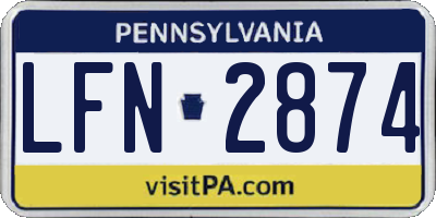 PA license plate LFN2874