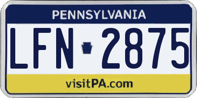 PA license plate LFN2875