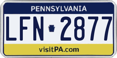 PA license plate LFN2877