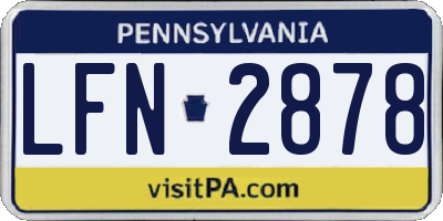 PA license plate LFN2878