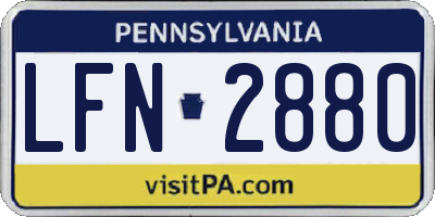 PA license plate LFN2880