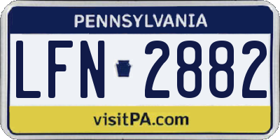 PA license plate LFN2882