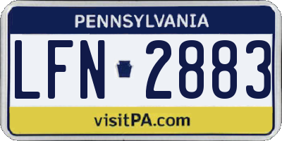 PA license plate LFN2883