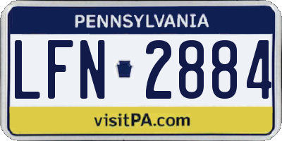 PA license plate LFN2884