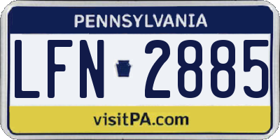 PA license plate LFN2885