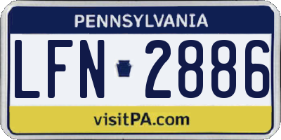 PA license plate LFN2886