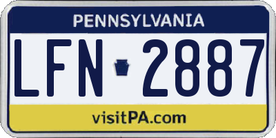 PA license plate LFN2887