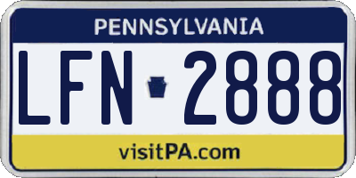 PA license plate LFN2888