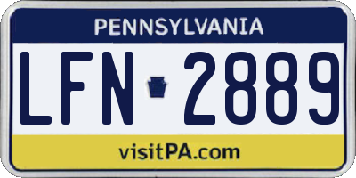 PA license plate LFN2889