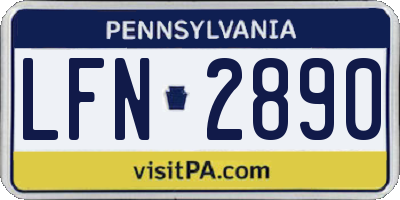 PA license plate LFN2890