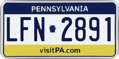 PA license plate LFN2891
