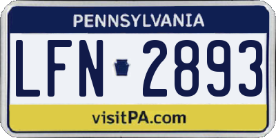 PA license plate LFN2893