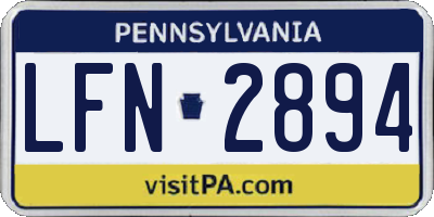 PA license plate LFN2894