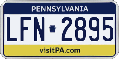 PA license plate LFN2895