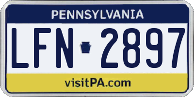 PA license plate LFN2897