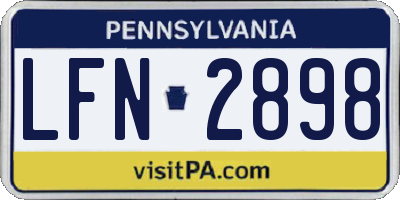 PA license plate LFN2898