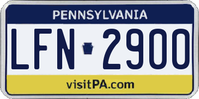 PA license plate LFN2900