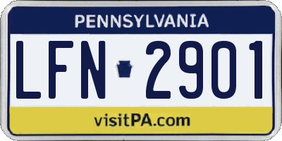 PA license plate LFN2901