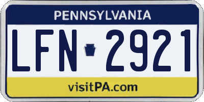 PA license plate LFN2921