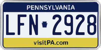 PA license plate LFN2928
