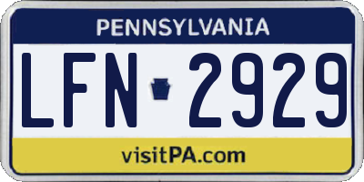 PA license plate LFN2929