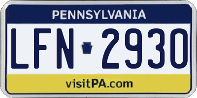 PA license plate LFN2930