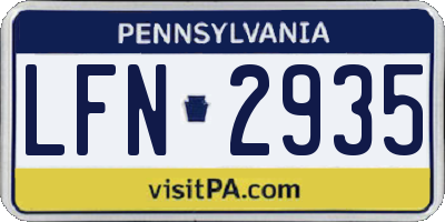 PA license plate LFN2935