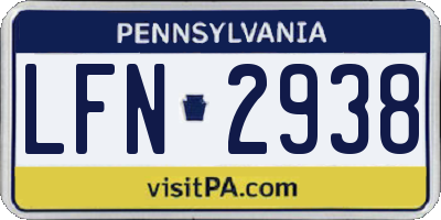 PA license plate LFN2938