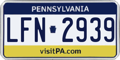 PA license plate LFN2939