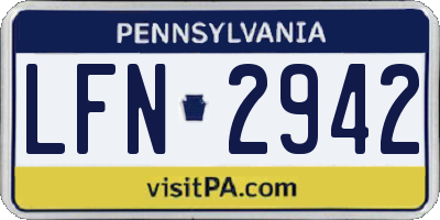 PA license plate LFN2942