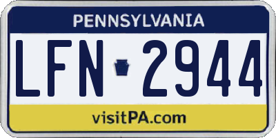 PA license plate LFN2944
