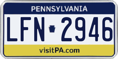 PA license plate LFN2946