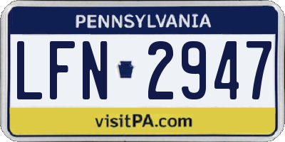 PA license plate LFN2947
