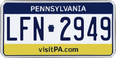 PA license plate LFN2949