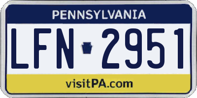 PA license plate LFN2951